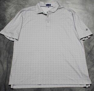 Stitch Short Sleeve Golf Polo Shirt Mens XL Gray Geometric Performance